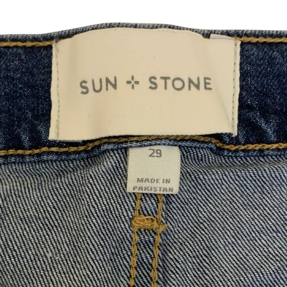 Sun + Stone Men's Classic Mid-Wash Denim Jean Shorts Size 29 - Picture 4 of 7